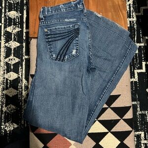7 For All Mankind Flare Jeans in Deep Blue